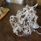 Lustre à pampilles en verre