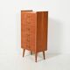 Small Scandinavian teak chest of drawers from the 1950s