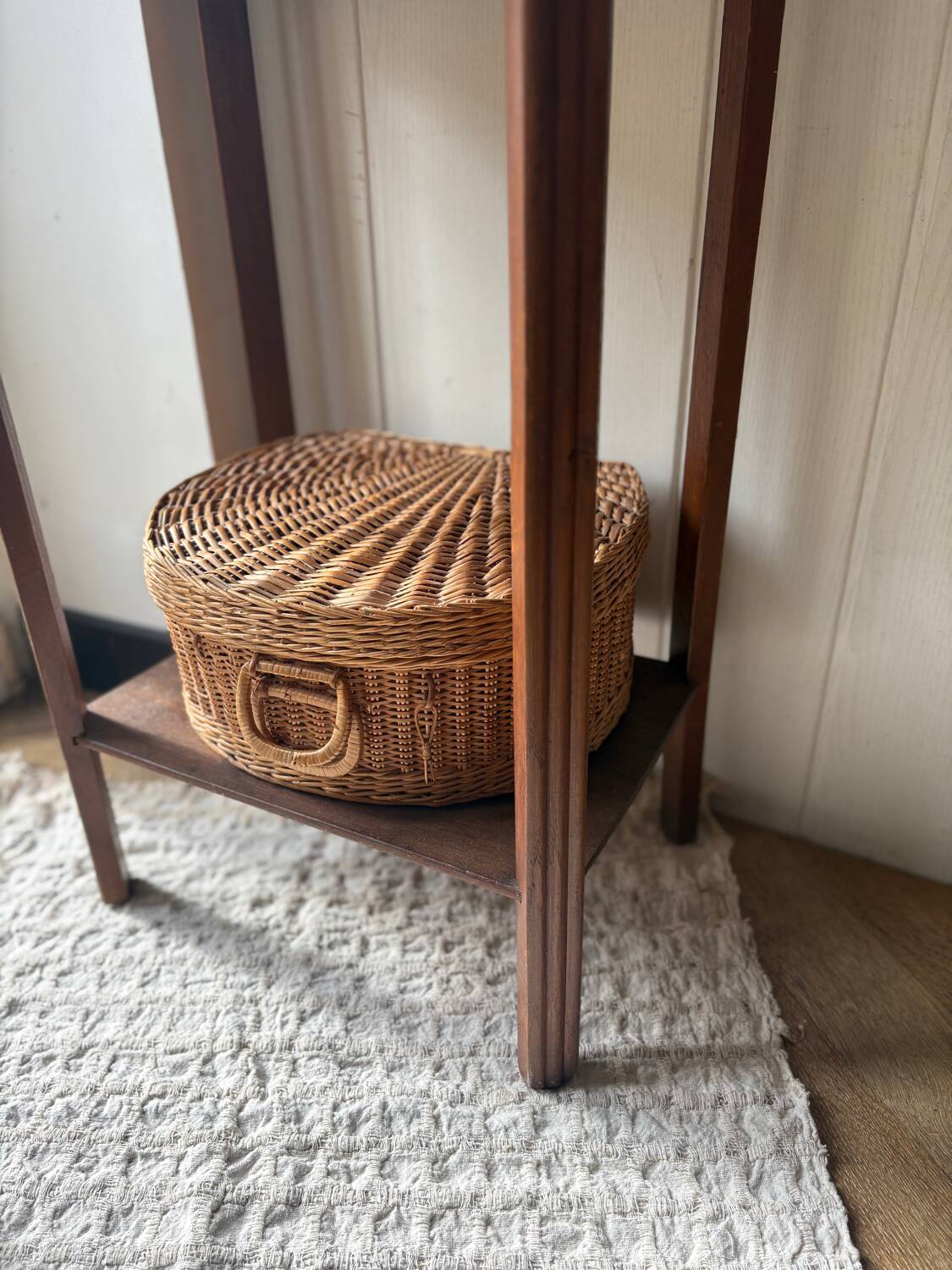 Art Deco bedside table in solid wood
