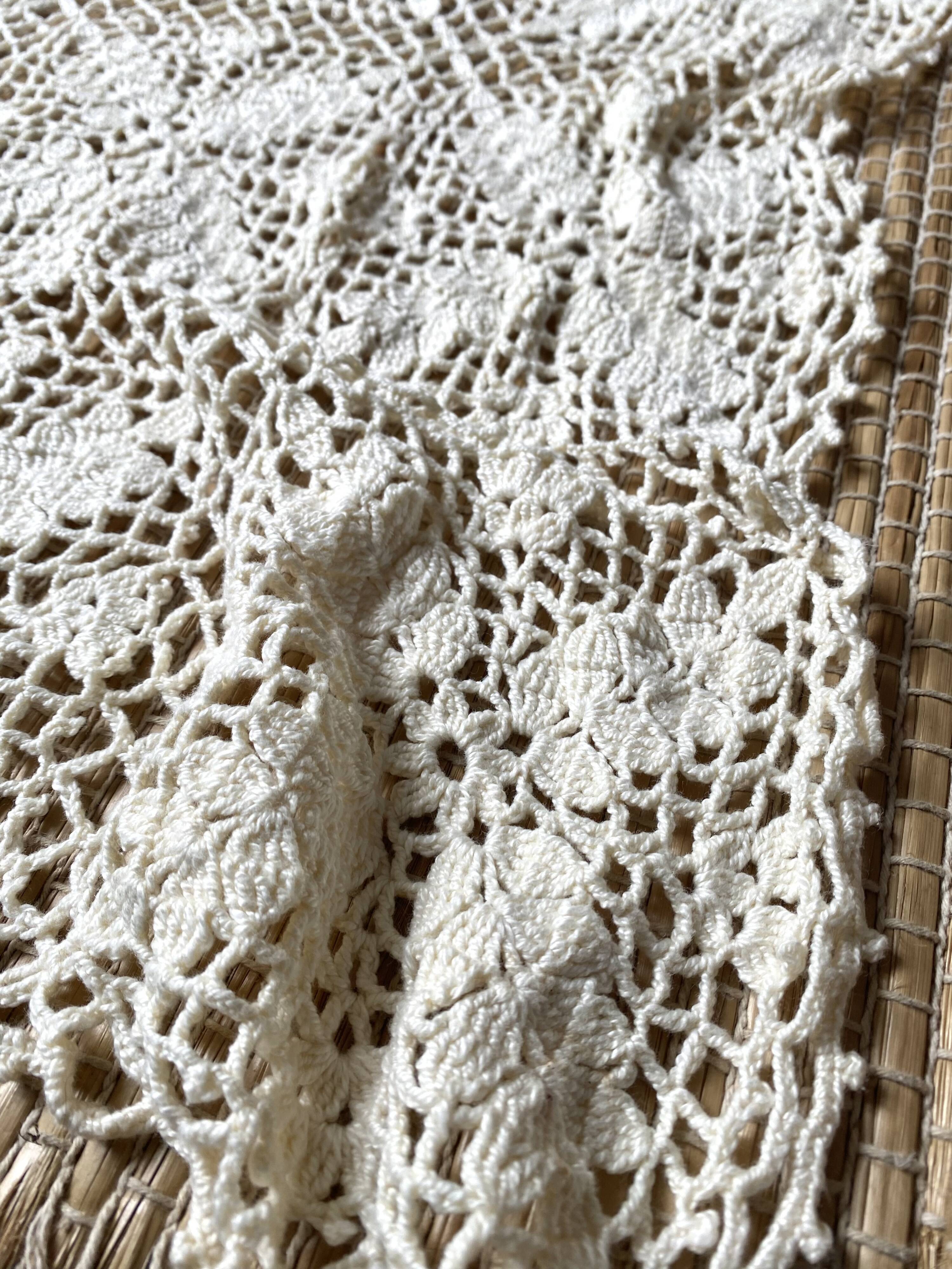 Plaid, couverture au crochet 75X150 cm