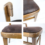 15 chaises Frankfurter vintage, bois foncé, assise rembourrée