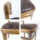 15 vintage Frankfurter chairs, dark wood, padded seat.