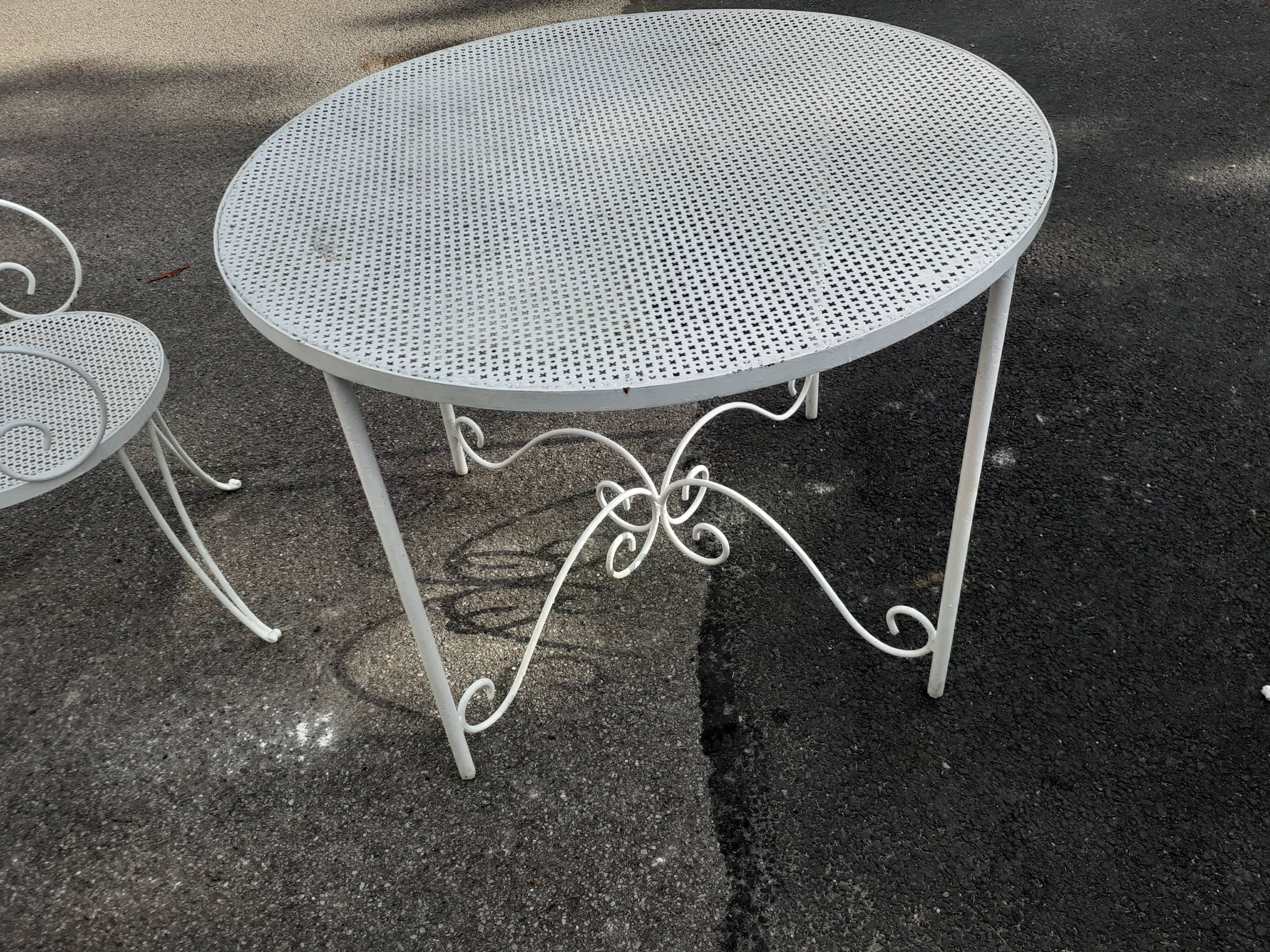 Old wrought iron garden furniture