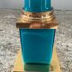 Vintage column lamp base in opaline and brass