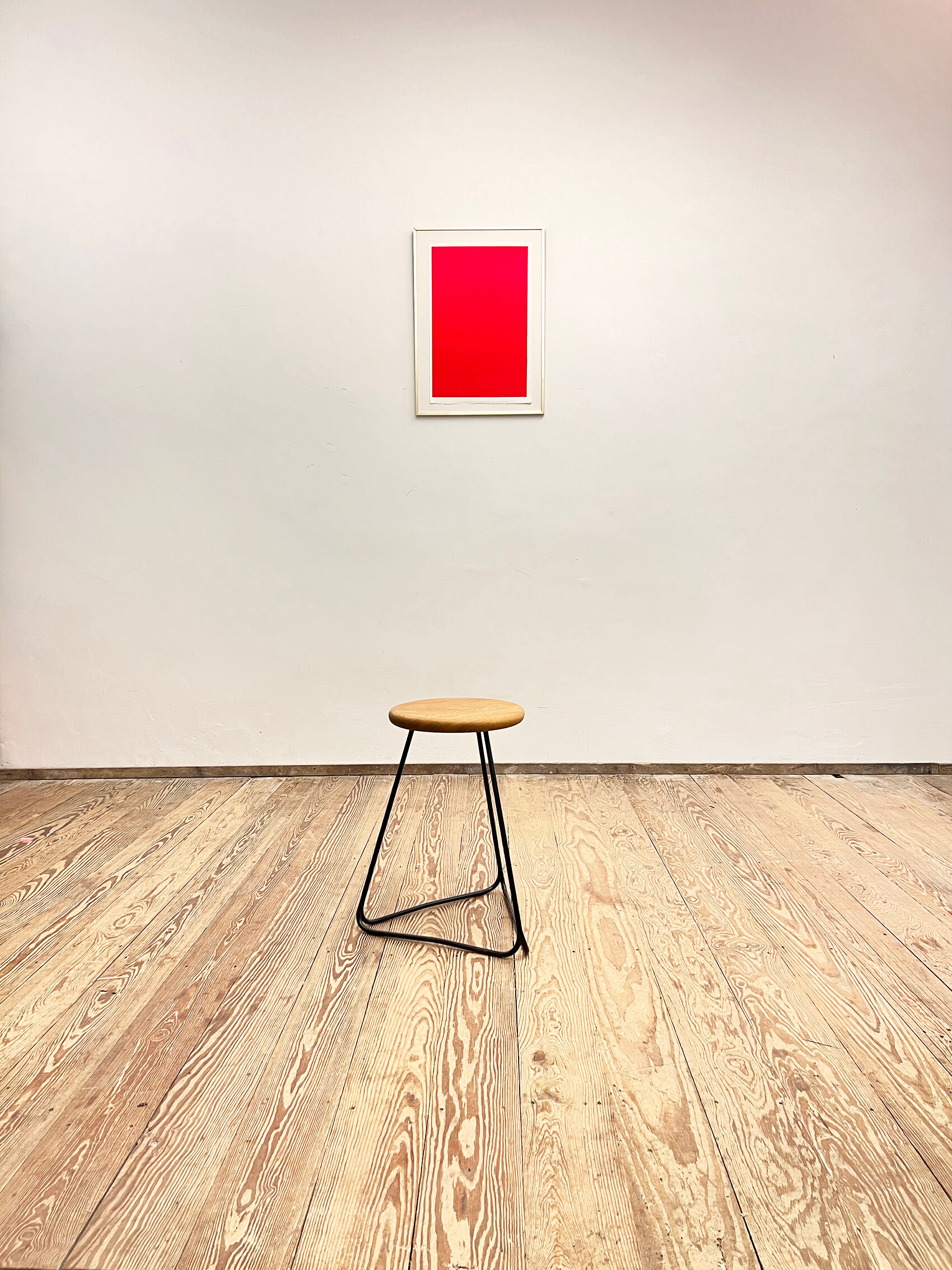 Bar stool in steel and oak