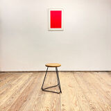 Bar stool in steel and oak