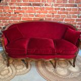Louis Philippe-style velvet sofa