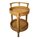 Round trolley with bamboo and rattan wheels