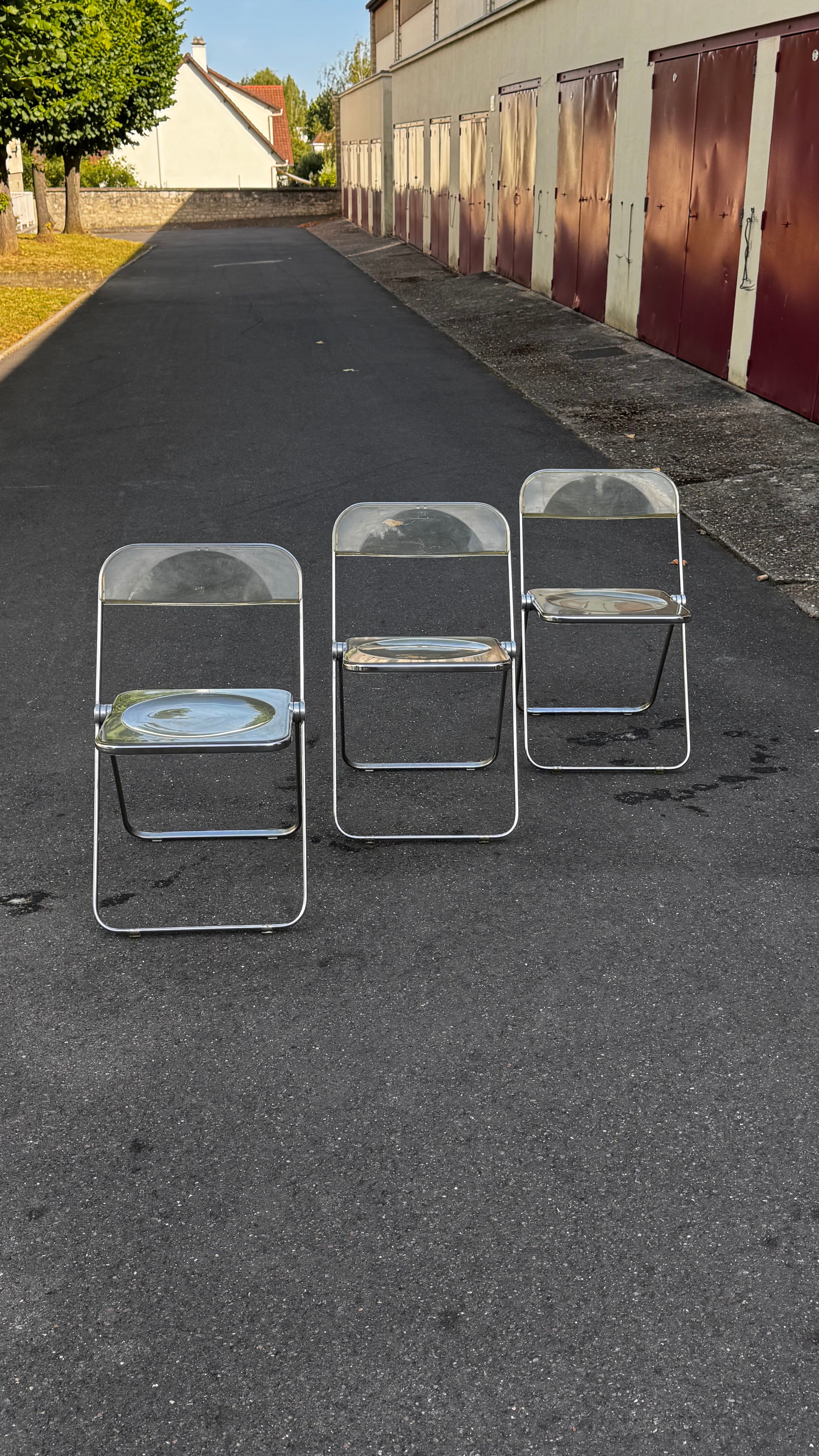 Lot de 3 chaises Plia - GianCarlo Piretti