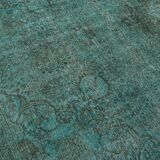 Fait à la main Oriental Contemporain Années 1980 243 cm x 341 cm Tapis de laine turquoise
