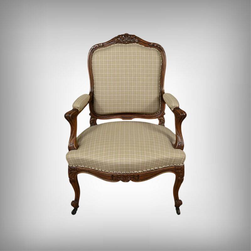 Louis XV style beechwood armchair – mid-19th century