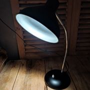 Bedside lamp desk metal Aluminum black velvet Original old