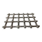 Expandable trivet in silver metal imitation bamboo
