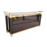 Row Italian lacquered glass and brass 80s