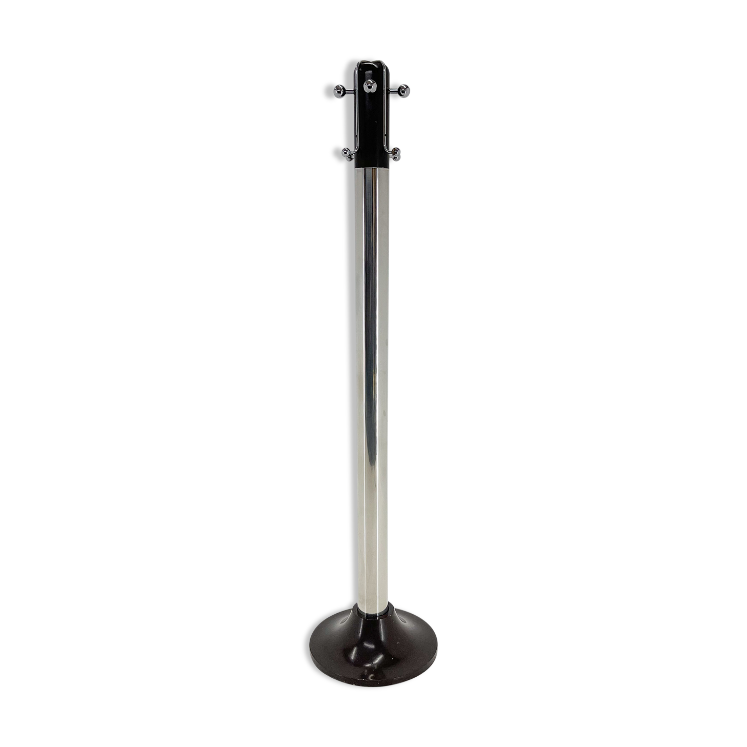 Mid-century Italian chrome & wood coat hanger