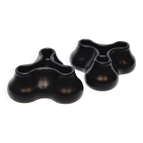 2 Black Candle Holders for 3 Candles Designed by Chris Martin