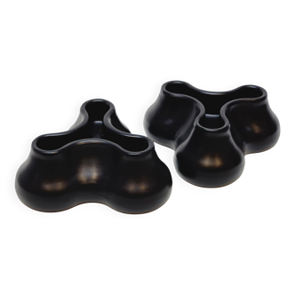 2 Black Candle Holders for 3 Candles Designed by Chris Martin