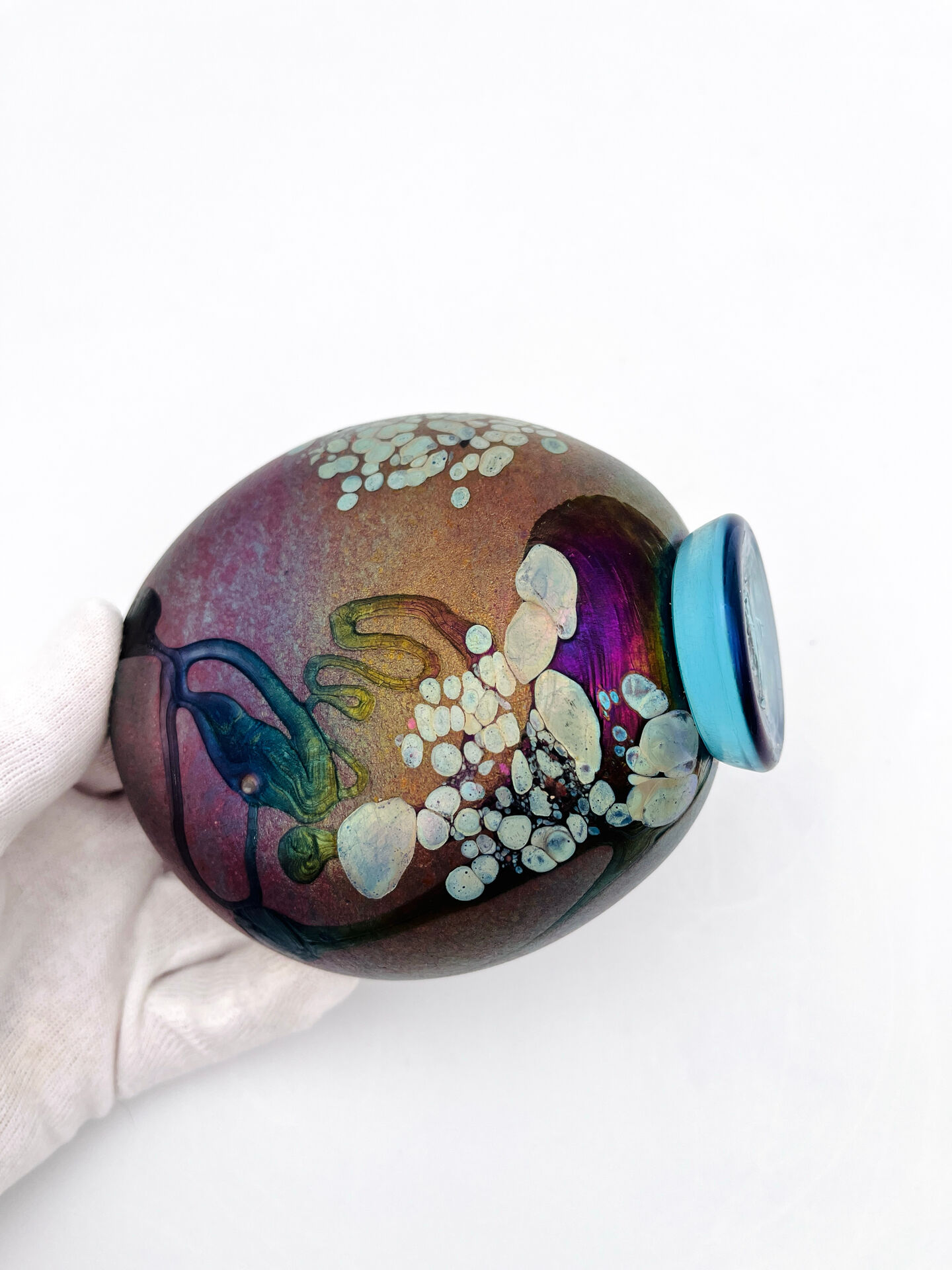 Vase Studio Glass Robert Pierini Signé Numéroté 1985 Verrerie d'Art