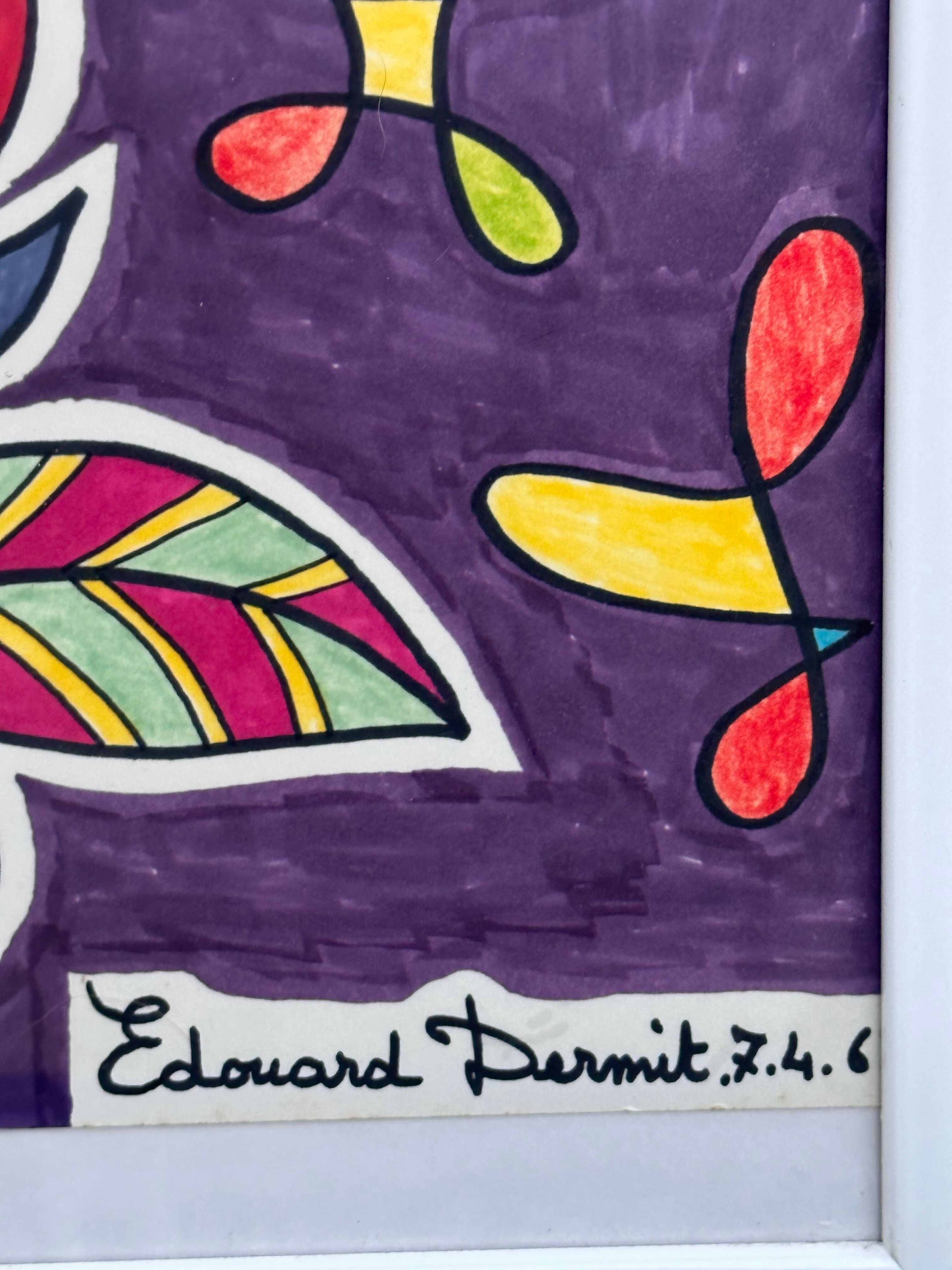 FELT DRAWING BY EDOUARD DERMIT. 07.04.1968