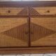 Buffet, vintage wicker commode in Riviera style, 1970s.