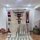 Handmade wool Berber rug 250x150 cm