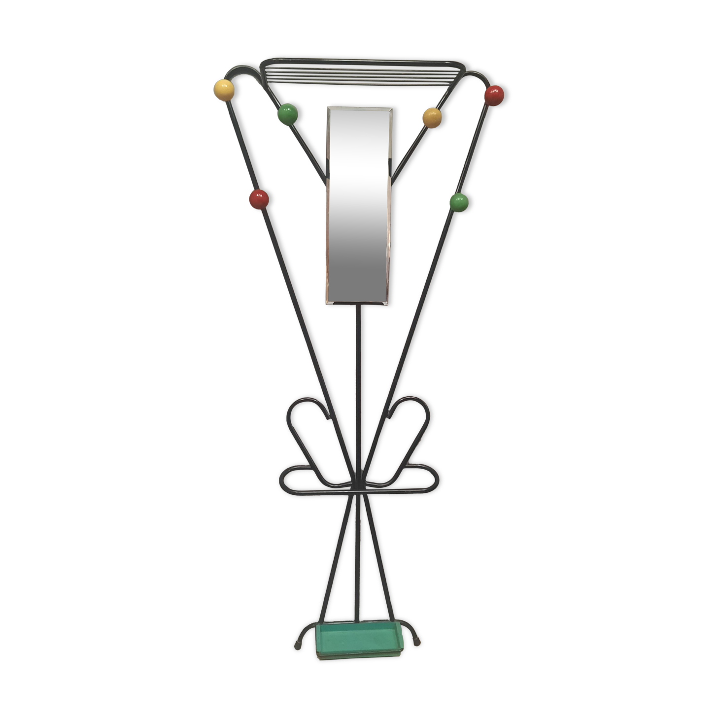 Porte manteau mural sur pied à boules de couleur