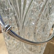 Seau à glace ou glaçons vintage en verre ciselé