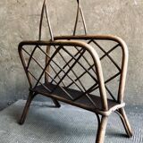 Vintage rattan magazine rack