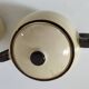 HBCM Sugar Bowl and Milk Jug Duo - Vintage Cream and Brown Earthenware