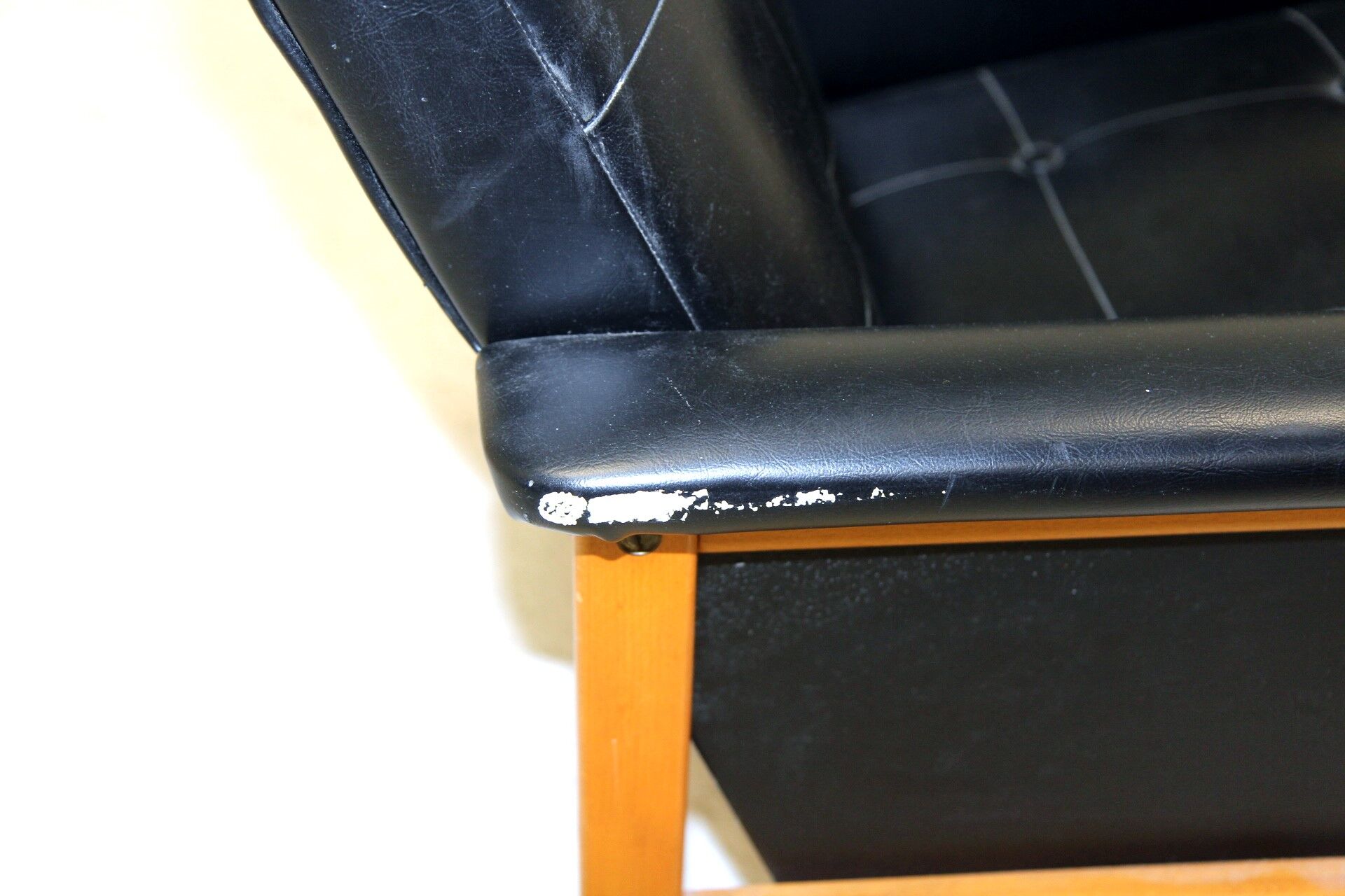 Scandinavian armchair in imitation leather, Sweden, 1950