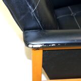 Fauteuil scandinave en simili-cuir, Suède, 1950