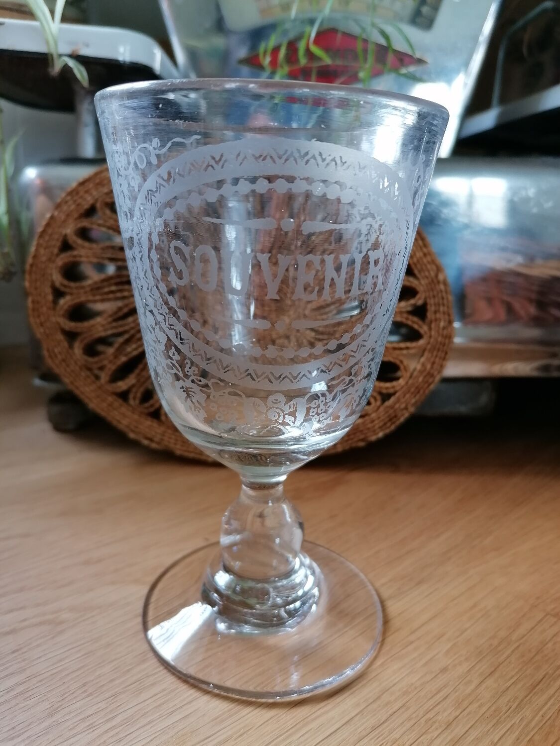 Engraved glass "Souvenir"