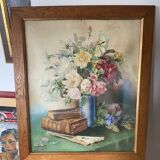 Bouquet of flowers signed Roussel