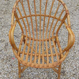 Rattan armchair 70'S