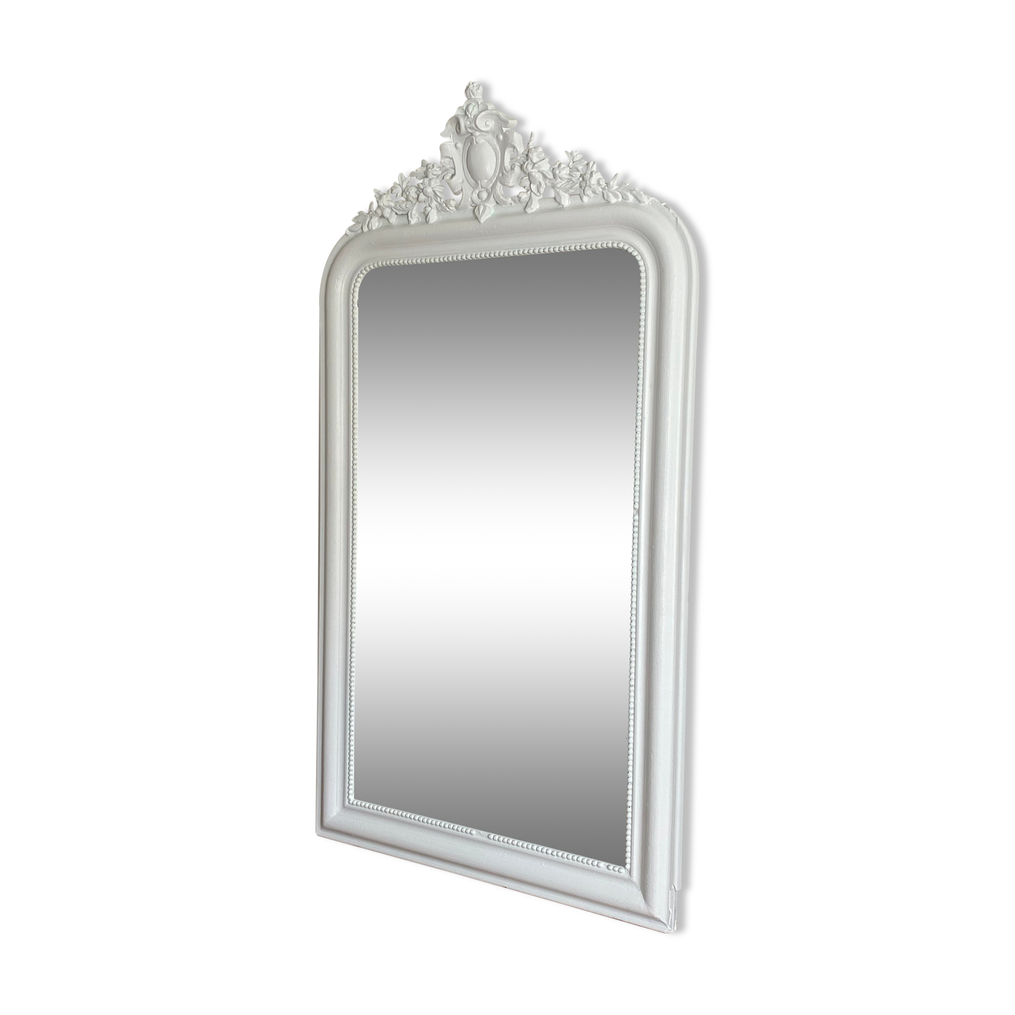 Late 19th century mirror with decorated pediment - 130x70