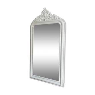 Late 19th century mirror with decorated pediment - 130x70
