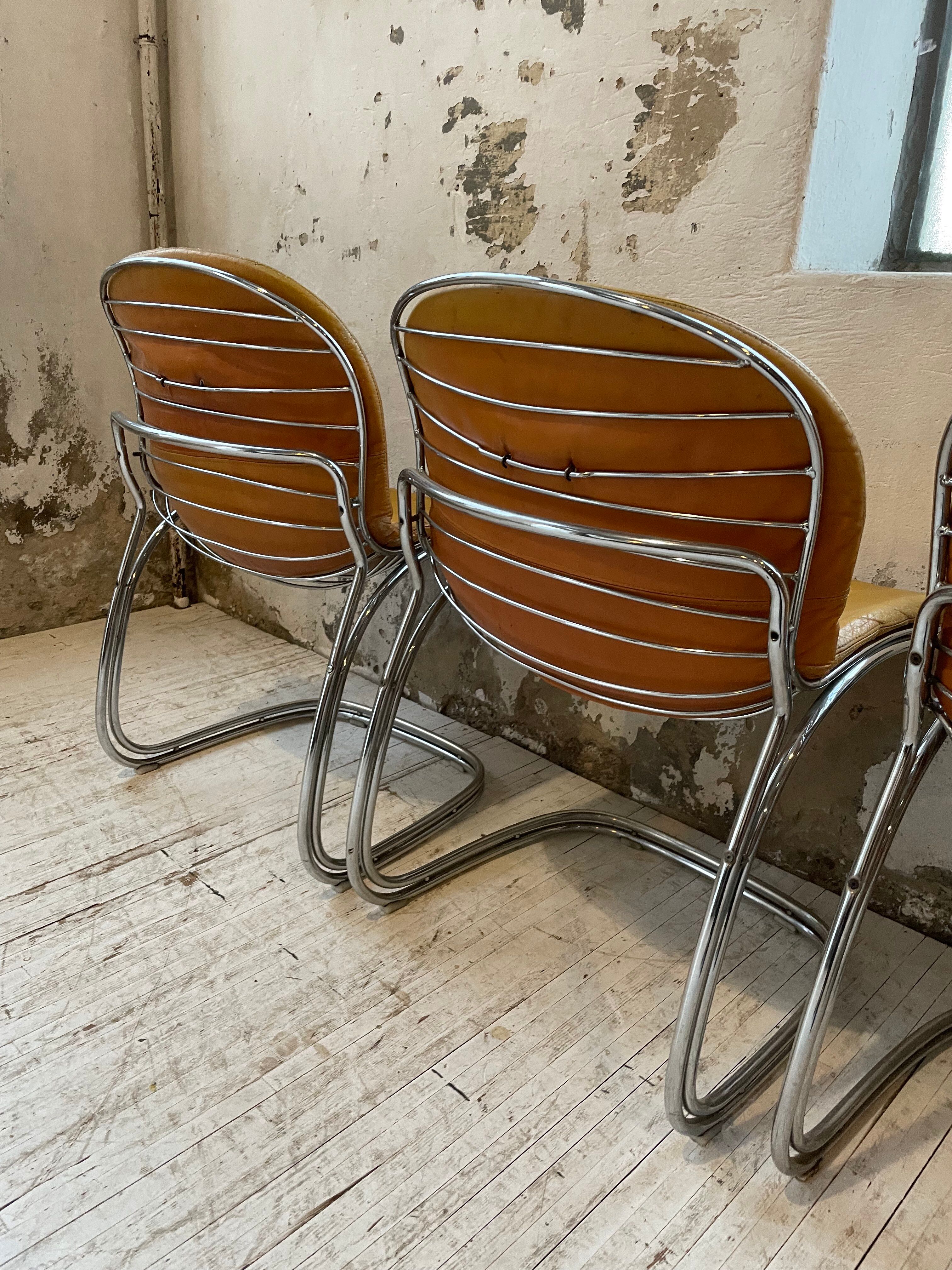 4 chairs Rinaldi "Sabrina" yellow leather