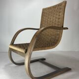 Cantilever wicker cord chair, 1930s