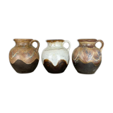Set of 3 Rare Ceramic Pottery "Lava" Vases by Dümler and Breiden, Germany, 1960s