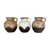 Ensemble de 3 vases « lava » en céramique rare de dümler et breiden, allemagne, années 1960