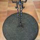 Round and antique metal side table
