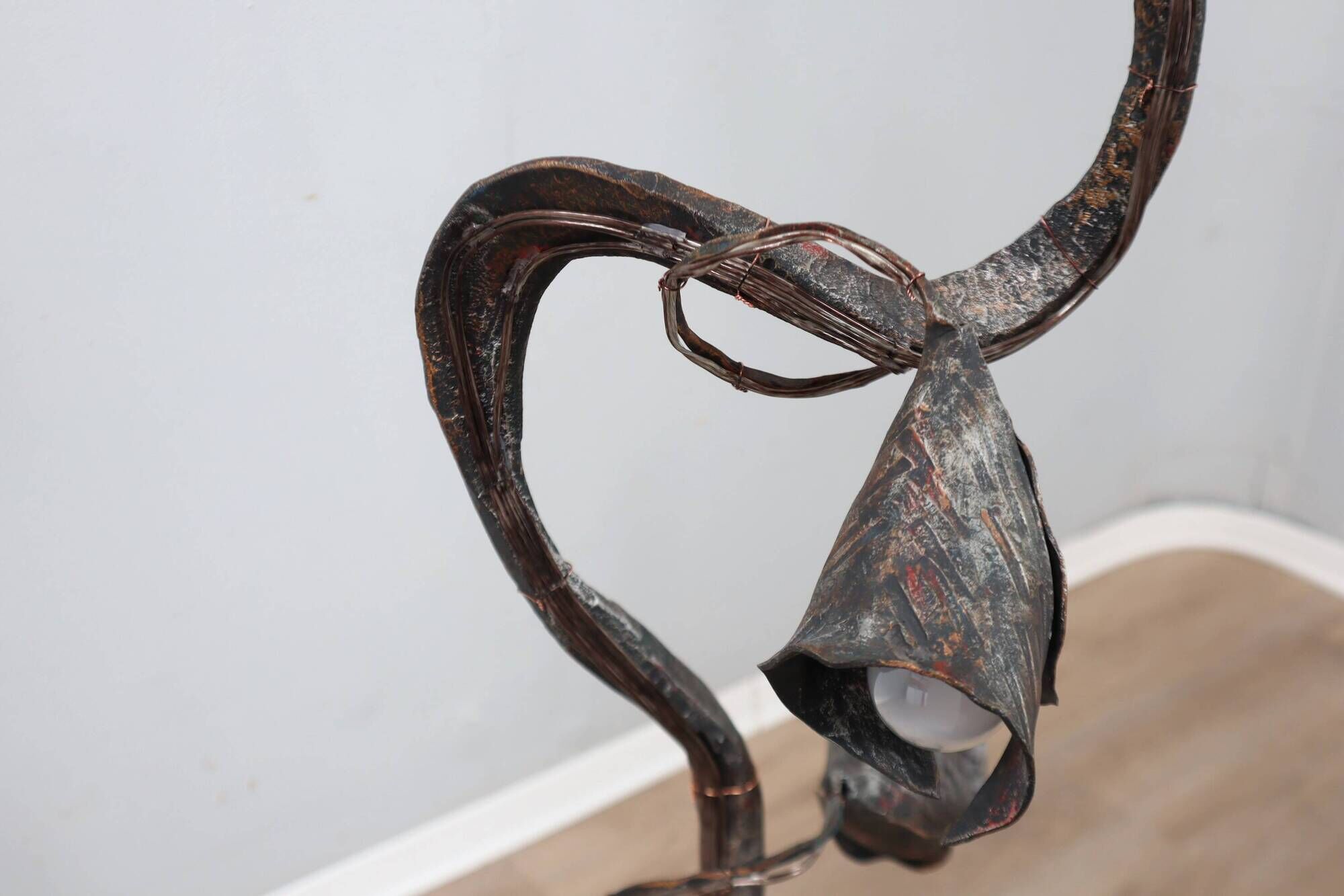 Brutalist floor lamp sculpture by Salvino Marsura, Italy 1970s