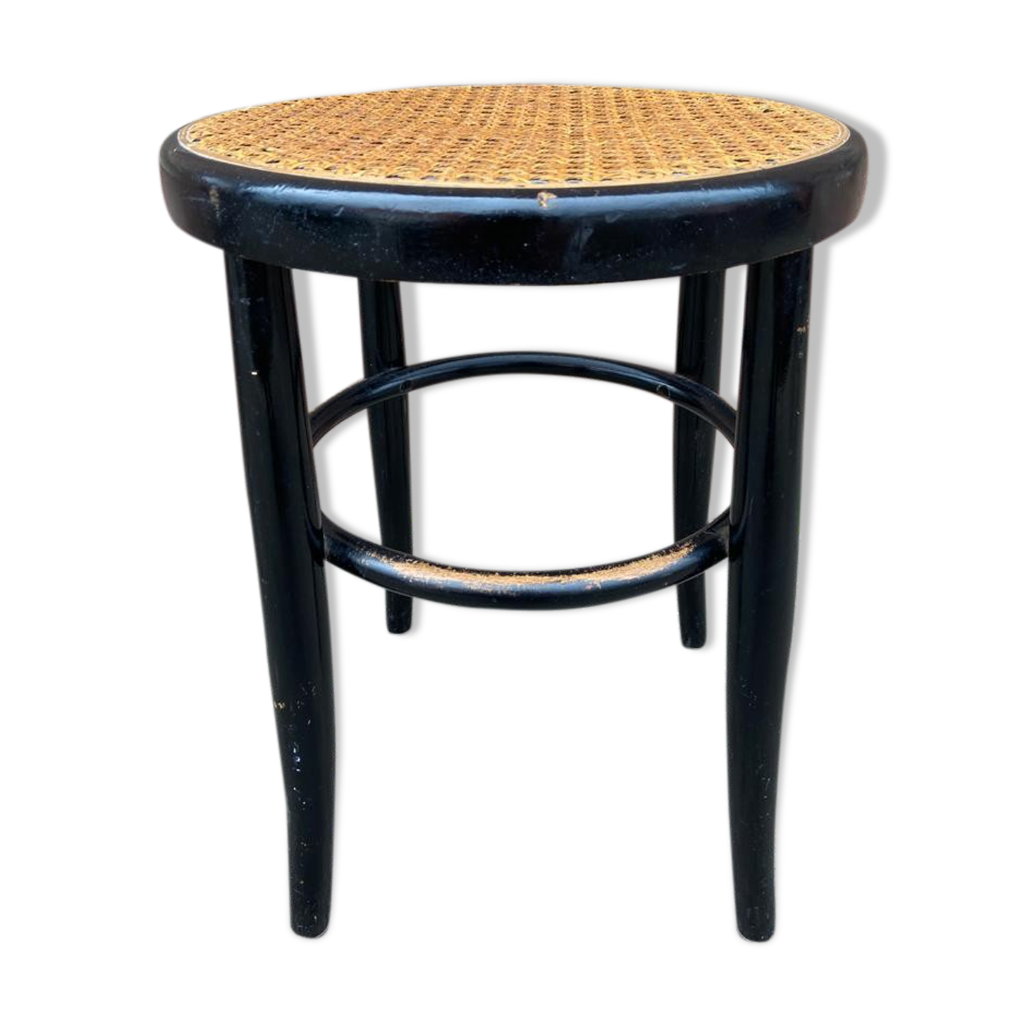 Thonet type curved wooden piano stool