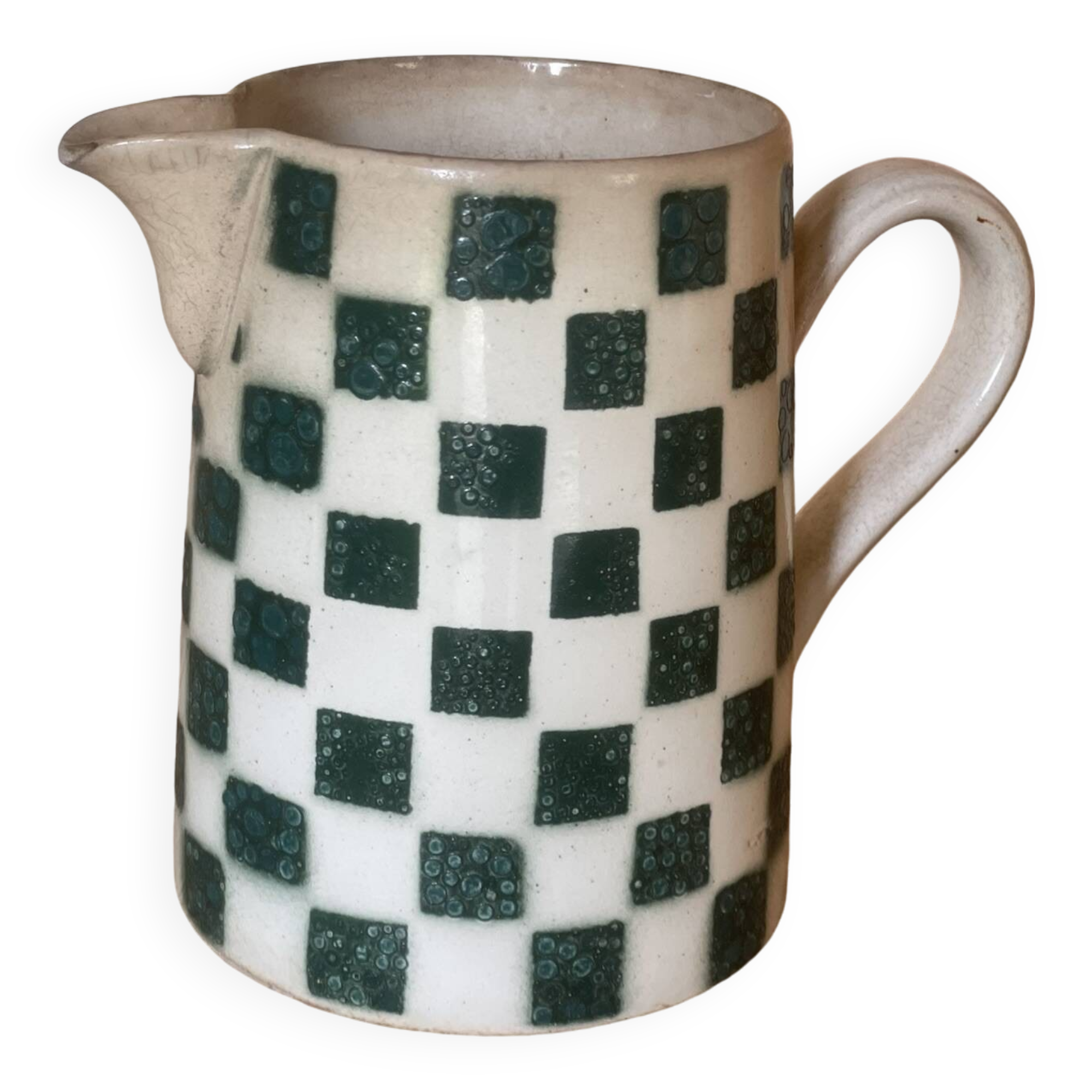 Cafetière/Pichet En Faïence Damier Rouge - Le Comptoir De Famille (2001) - état Correct
