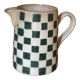 Old green checkered pitcher from the Castres Earthenware Factory