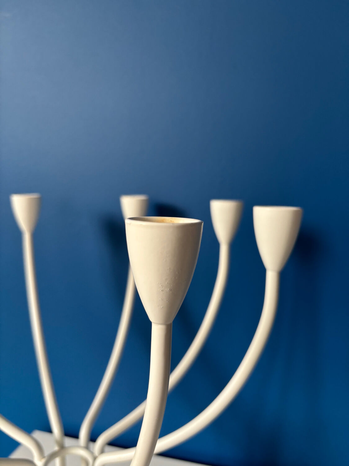 IKEA vintage candlestick model Stockholm – white 8-branch chandelier