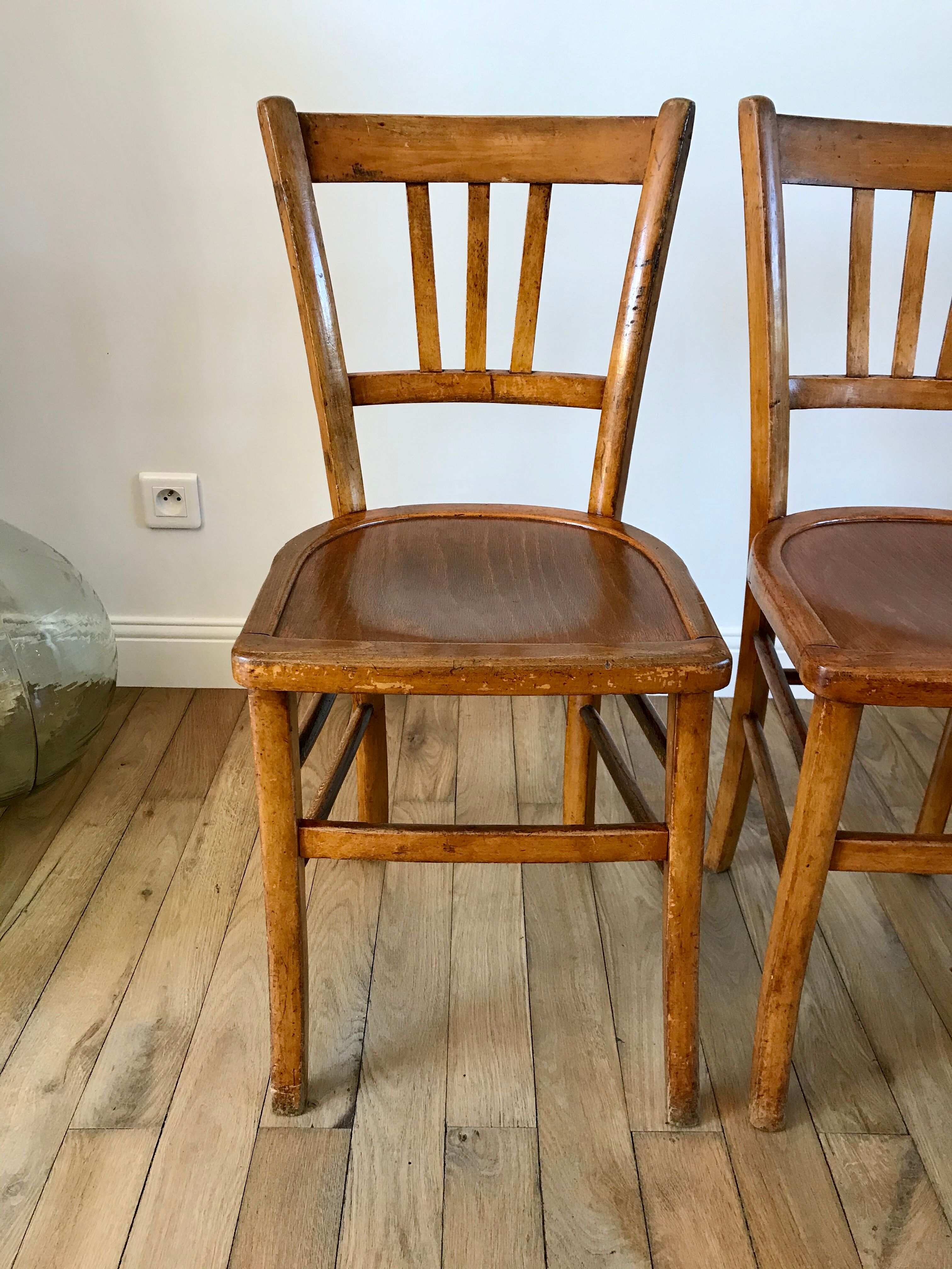 Trio de chaises bistrot Luterma années 50