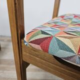1950s Beech Dining Chairs with Geometric Seat