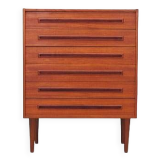 Teak chest of drawers, Danish design, 1970s, production: Denmark