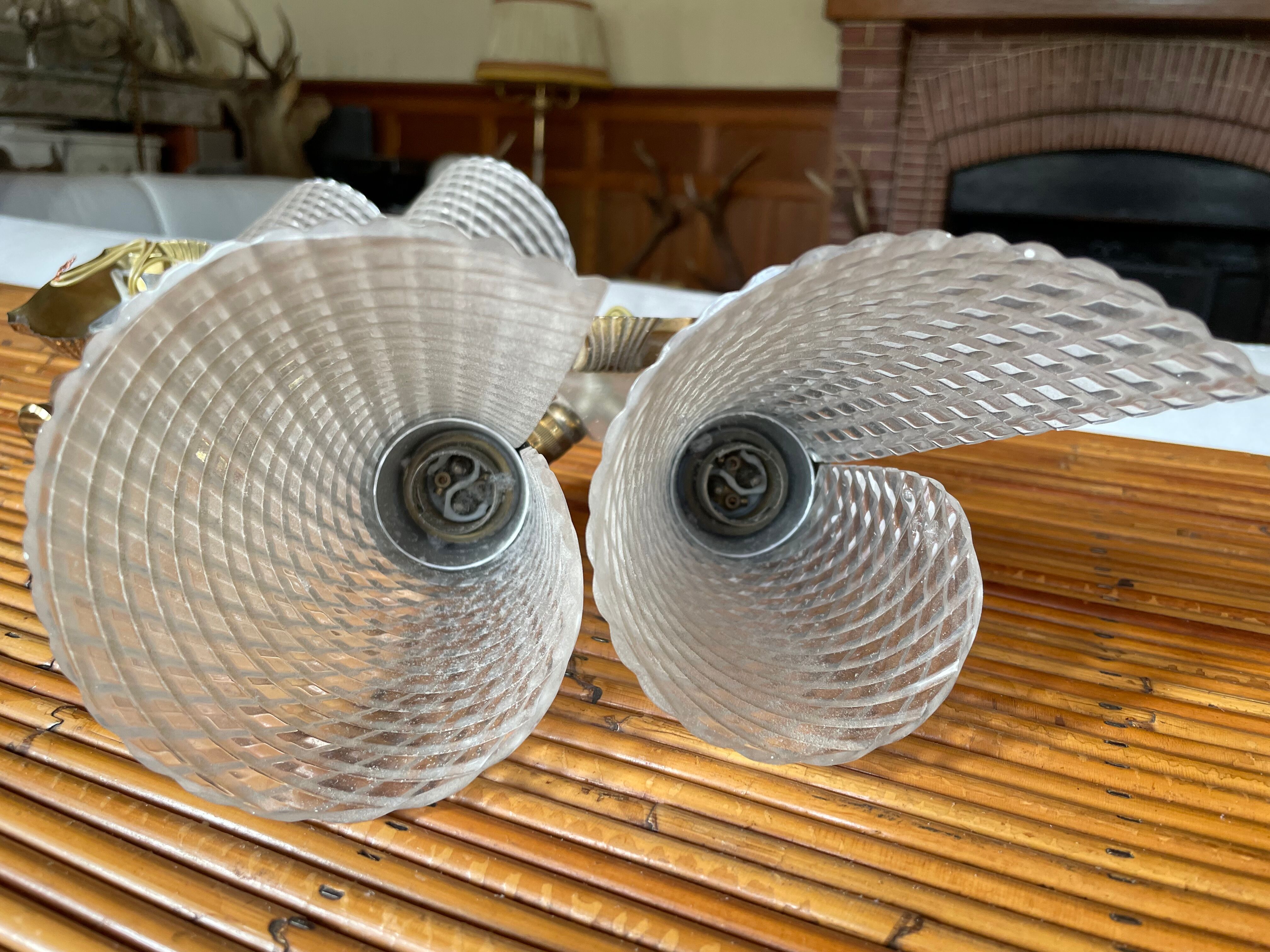 Pair of double sconces in brass 1950